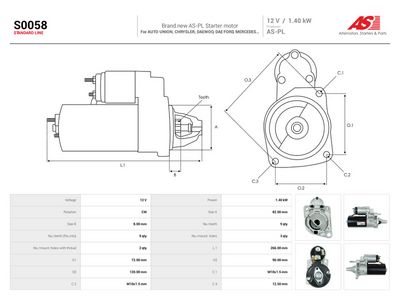Štartér AS-PL S0058