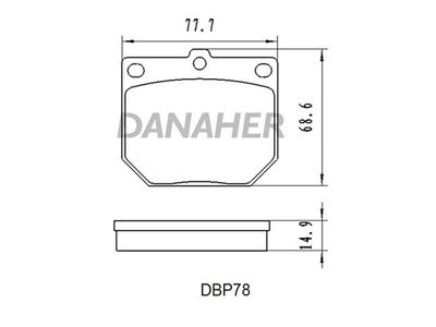 Комплект тормозных колодок, дисковый тормоз DANAHER DBP78 для NISSAN DATSUN
