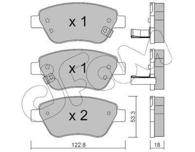 Комплект тормозных колодок, дисковый тормоз CIFAM 822-321-4 для OPEL ADAM