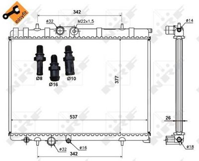 Radiator, engine cooling 50440