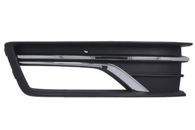 Voorbumper afdekking Voor Links (met verchroomde streep, met mistlampgaten, plastic, chroom/zwart) past: VW PASSAT B7 FL USA, PASSAT B7 USA 01.11-12.19