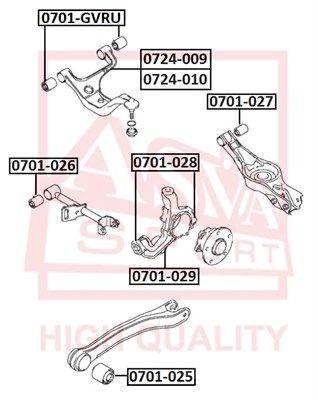 Подвеска, рычаг независимой подвески колеса ASVA 0701-GVRU для DAIHATSU TERIOS