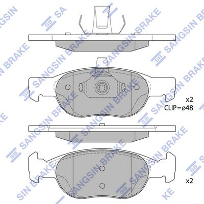 Комплект тормозных колодок, дисковый тормоз Hi-Q SP1740A для FIAT PUNTO
