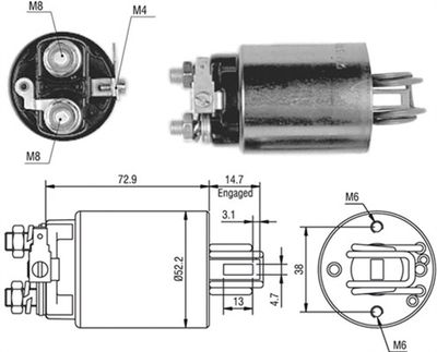 Solenoidinis jungiklis, starteris