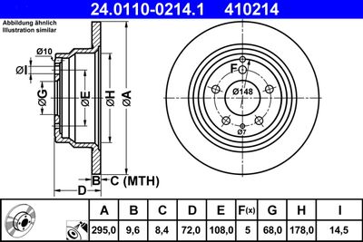 Тормозной диск ATE 24.0110-0214.1 для VOLVO V70