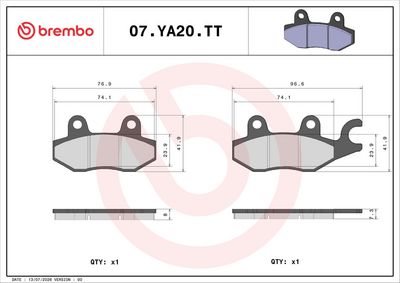Bremseklodser BREMBO 07YA20TT