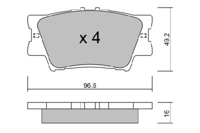 Комплект тормозных колодок, дисковый тормоз AISIN BPTO-2007 для TOYOTA AURION