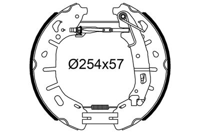 VALEO 554952 Ремкомплект барабанных колодок  для FIAT DOBLO (Фиат Добло)