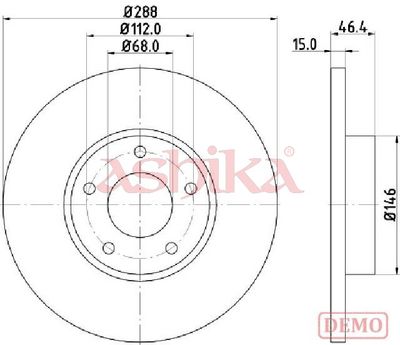 спирачен диск ASHIKA 60-00-0923C