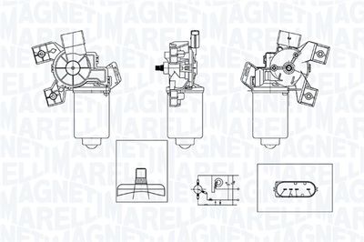 Vindrutetorkarmotor MAGNETI MARELLI 064371200010