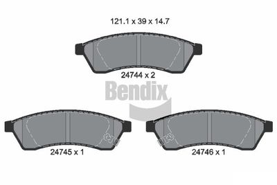Комплект тормозных колодок, дисковый тормоз BENDIX Braking BPD2193 для CHEVROLET (SGM) EPICA