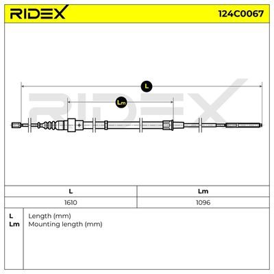 жило, ръчна спирачка RIDEX 124C0067