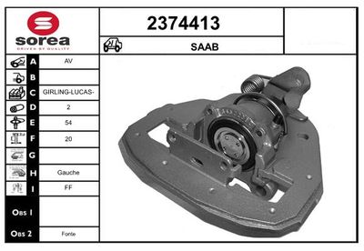 EAI 2374413 Тормозной суппорт  для SAAB 900 I Combi Coupe 2.0 i