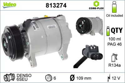VALEO Compressor, airconditioning VALEO CORE-FLEX (813274)