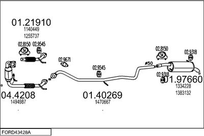 SISTEM DE ESAPAMENT MTS FORD43428A115004