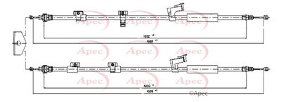 Cable Pull, parking brake APEC CAB1613