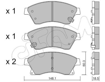 Sada brzdových destiček, kotoučová brzda CIFAM 822-838-0