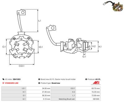 Vorschau Halter, Kohlebürsten Ansicht 2