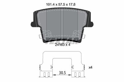 Комплект тормозных колодок, дисковый тормоз TEXTAR 2416303 для DODGE CHALLENGER