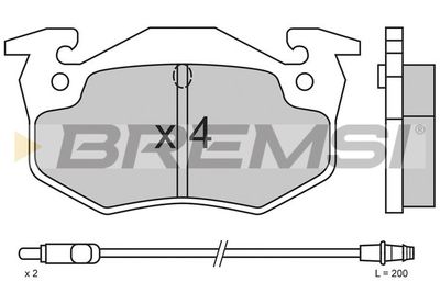 Комплект тормозных колодок, дисковый тормоз BREMSI BP2338 для RENAULT 5