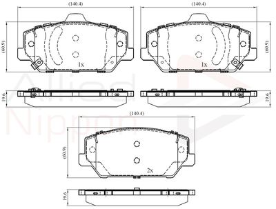 COMLINE ADB32440 Тормозные колодки и сигнализаторы  для HYUNDAI i30 FASTBACK (PDE, PDEN) 2.0 N