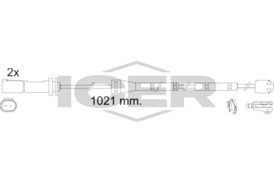 предупредителен контактен сензор, износване на накладките ICER 610554 E C
