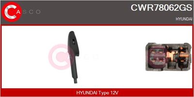 Выключатель, стеклолодъемник CASCO CWR78062GS для HYUNDAI TUCSON
