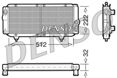 Радиатор, охлаждение двигателя DENSO DRM21001 для CITROËN LNA