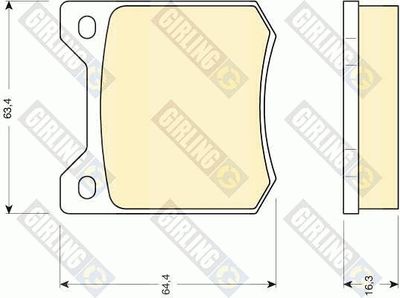 Комплект тормозных колодок, дисковый тормоз GIRLING 6105501 для PEUGEOT 204