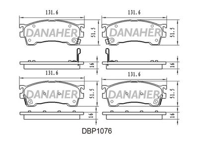 DBP1076 DANAHER Комплект тормозных колодок, дисковый тормоз