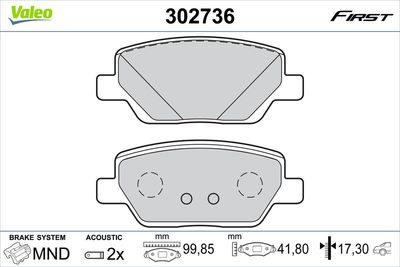 Brake Pad Set, disc brake 302736