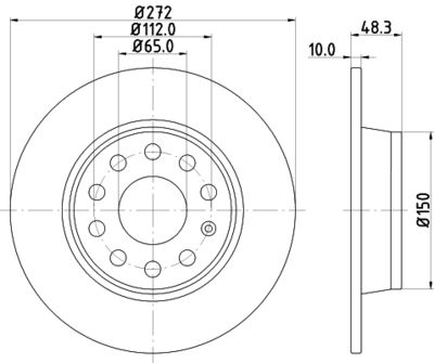 Тормозной диск HELLA 8DD 355 116-971 для AUDI Q2