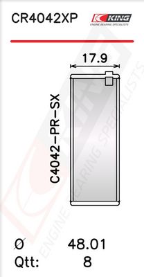 Черупка на биелен лагер KING CR4042XP0.5