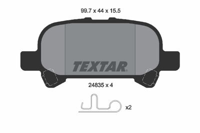 Комплект тормозных колодок, дисковый тормоз TEXTAR 2483501 для TOYOTA SOLARA
