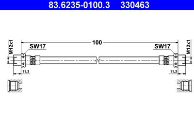 Тормозной шланг ATE 83.6235-0100.3 для BMW 8