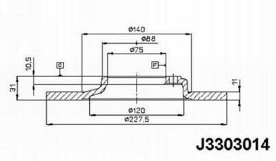 NIPPARTS J3303014 Тормозные диски  для MAZDA 323 II Hatchback (BD) 1.1