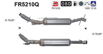 FILTRU FUNINGINE/PARTICULE SIST.DE ESAPAMENT AS FR5210Q