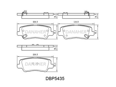 Комплект тормозных колодок, дисковый тормоз DANAHER DBP5435 для CADILLAC ATS
