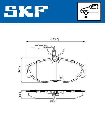 SKF VKBP 80477 E Тормозные колодки и сигнализаторы  для PEUGEOT 406 (Пежо 406)