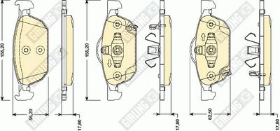 GIRLING 6134762 Тормозные колодки и сигнализаторы для HONDA ACCORD VIII универсал (CW) 2.2 i-DTEC (CW3)