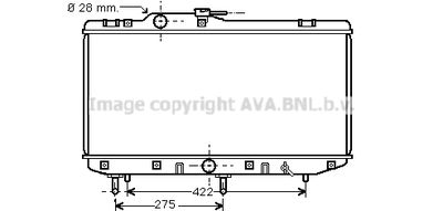 Радиатор, охлаждение двигателя AVA QUALITY COOLING TO2208 для TOYOTA STARLET
