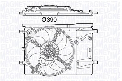 MAGNETI MARELLI 069422576010 Вентилятор системы охлаждения двигателя  для FIAT QUBO (Фиат Qубо)