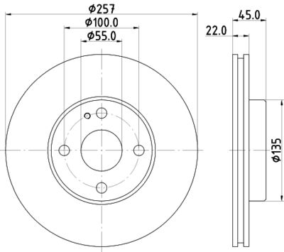 Тормозной диск HELLA 8DD 355 103-181 для MAZDA MX-3