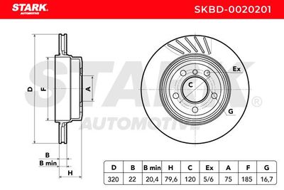 спирачен диск STARK SKBD-0020201
