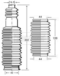 Bellow Kit, steering Borg & Beck BSG3248