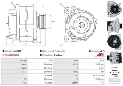 GENERATOR / ALTERNATOR AS-PL A01056S 4