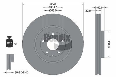 спирачен диск BENDIX Braking BDS2345