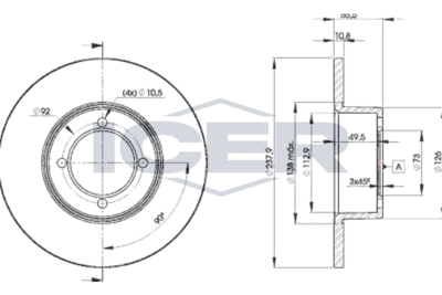 Тормозной диск ICER 78BD7739-2 для OPEL OLYMPIA