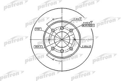 Тормозной диск PATRON PBD4345 для MITSUBISHI GALANT