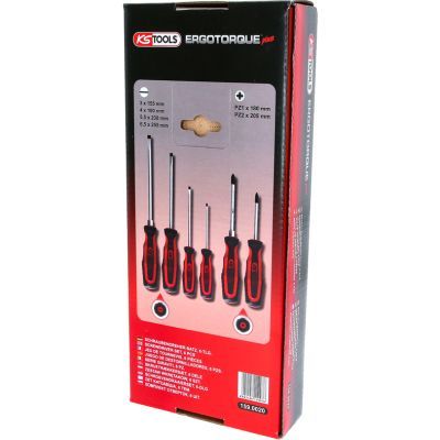 Ks Tools - Sada skrutkovačov krížových a plochých ERGOTORQUEplus, 6ks